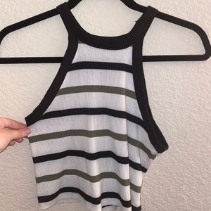 Striped crop top tank